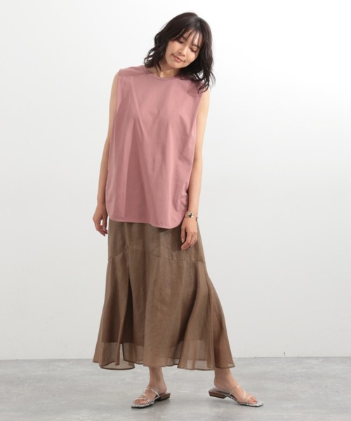 BARNYARDSTORM（バンヤードストーム）の「BARNYARDSTORM / ラウンドヘムノースリプルオーバー（Tシャツ/カットソー・レディース・ホワイト/ブラウン/グレー/ピンク/チャコール・1/0）」の18枚目の写真