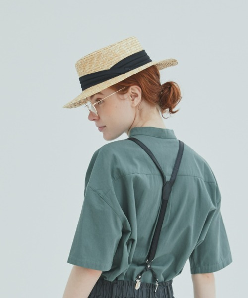 EDIT Gris(エディットグリ)の「リボン付きカンカン帽(ハット・レディース・ベージュ/ブラック・FREE)」の7枚目の写真