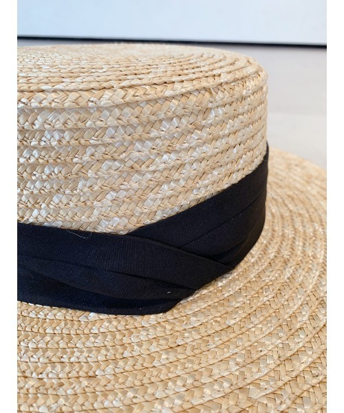 EDIT Gris(エディットグリ)の「リボン付きカンカン帽(ハット・レディース・ベージュ/ブラック・FREE)」の3枚目の写真