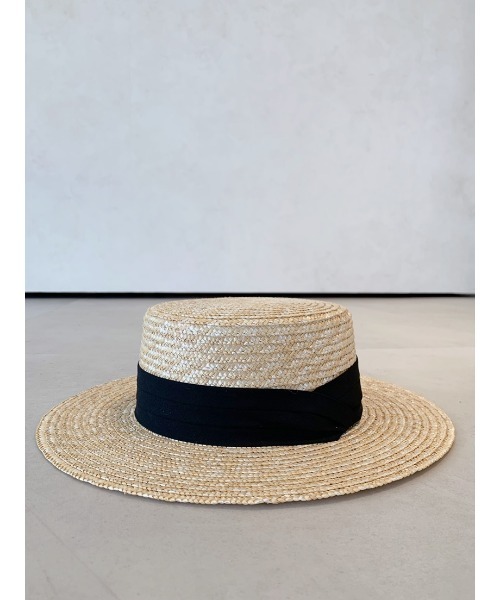 EDIT Gris(エディットグリ)の「リボン付きカンカン帽(ハット・レディース・ベージュ/ブラック・FREE)」の4枚目の写真