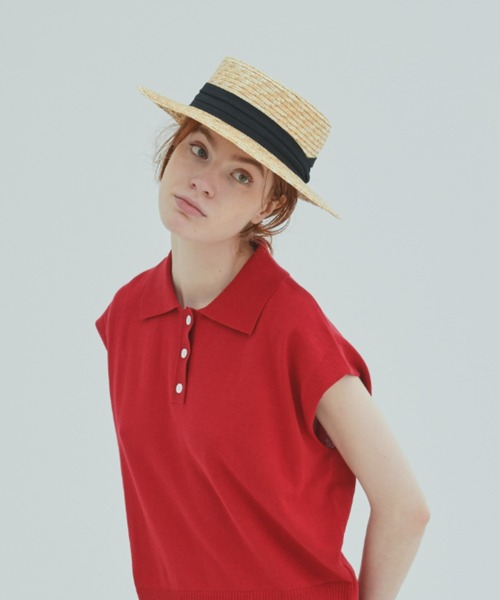 EDIT Gris(エディットグリ)の「リボン付きカンカン帽(ハット・レディース・ベージュ/ブラック・FREE)」の5枚目の写真