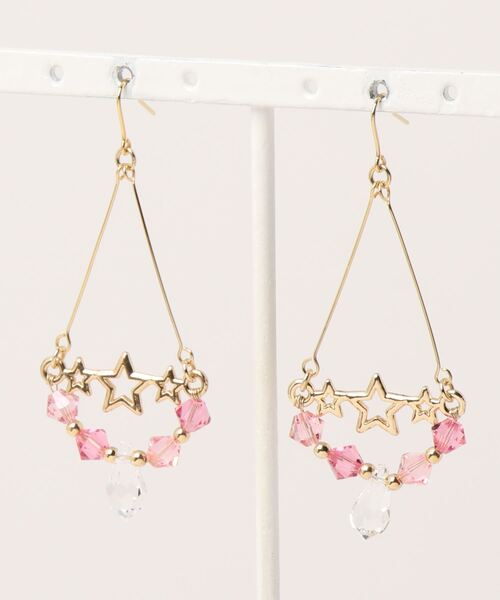 tone(トーン)の「【wamushroom by wamcom】star chandelier 星のシャンデリアピアス(ピアス(両耳用)・レディース・パープル/ピンク/ブルー・FREE)」の3枚目の写真