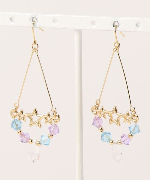 tone(トーン)の「【wamushroom by wamcom】star chandelier 星のシャンデリアピアス(ピアス(両耳用)・レディース・パープル/ピンク/ブルー・FREE)」の2枚目の写真