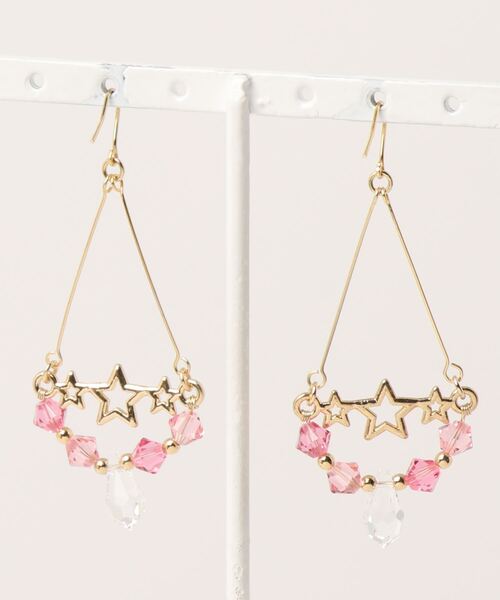 tone(トーン)の「【wamushroom by wamcom】star chandelier 星のシャンデリアピアス(ピアス(両耳用)・レディース・パープル/ピンク/ブルー・FREE)」の4枚目の写真