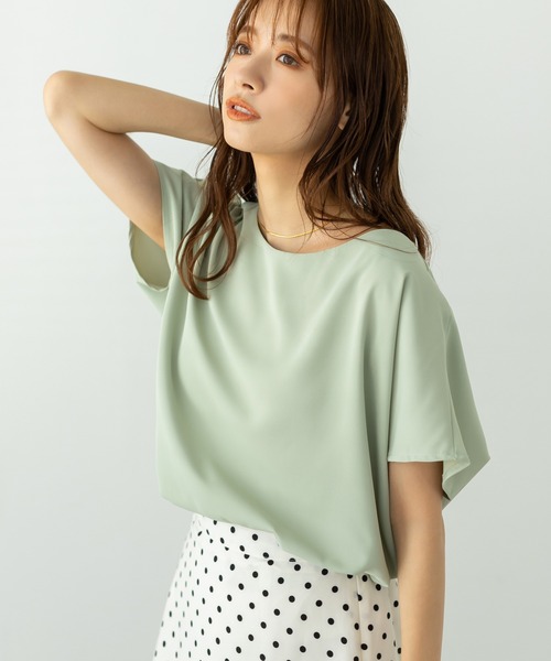 fifth（フィフス）の「バックデザインドレープブラウス（シャツ/ブラウス・レディース・ライトグリーン/ホワイト/ブラック・M）」の7枚目の写真