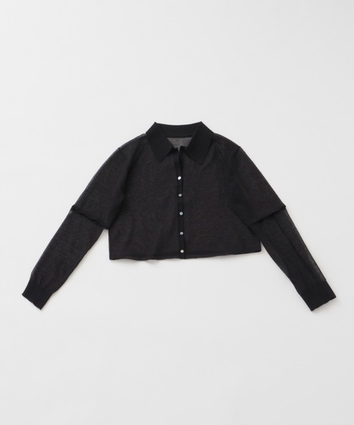 CEL ANSWER（シーイーエルアンサー）の「3wayスリーブシアーカーディガン（ニット/セーター・レディース・ブラック/オレンジ/グリーン・FREE）」の4枚目の写真