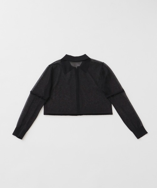 CEL ANSWER（シーイーエルアンサー）の「3wayスリーブシアーカーディガン（ニット/セーター・レディース・ブラック/オレンジ/グリーン・FREE）」の7枚目の写真