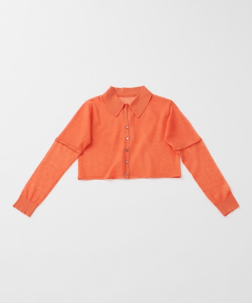 CEL ANSWER（シーイーエルアンサー）の「3wayスリーブシアーカーディガン（ニット/セーター・レディース・ブラック/オレンジ/グリーン・FREE）」の6枚目の写真