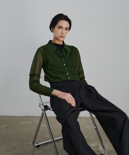 CEL ANSWER（シーイーエルアンサー）の「3wayスリーブシアーカーディガン（ニット/セーター・レディース・ブラック/オレンジ/グリーン・FREE）」の15枚目の写真