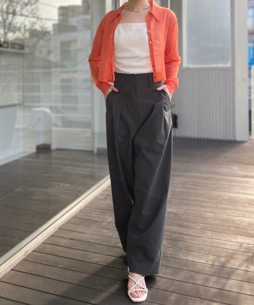 CEL ANSWER（シーイーエルアンサー）の「3wayスリーブシアーカーディガン（ニット/セーター・レディース・ブラック/オレンジ/グリーン・FREE）」の22枚目の写真