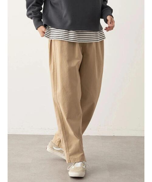 CRAFT STANDARD BOUTIQUE(クラフトスタンダードブティック)の「ベイカーテーパードパンツ *◆(チノパンツ・レディース・カーキ/ベージュ・M/L)」の3枚目の写真