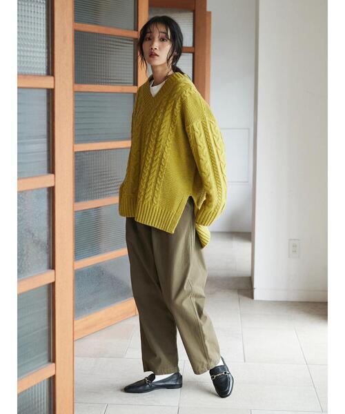 CRAFT STANDARD BOUTIQUE(クラフトスタンダードブティック)の「ベイカーテーパードパンツ *◆(チノパンツ・レディース・カーキ/ベージュ・M/L)」の8枚目の写真