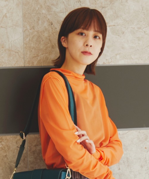 ROSE BUD(ローズバッド)の「シアーインナー(Tシャツ/カットソー)」|オレンジ