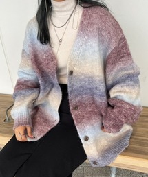 【低身長用サイズあり】グラデーションニットカーディガン