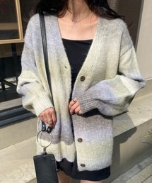nemne store（ネンネストア）の「【低身長用サイズあり】グラデーションニットカーディガン（カーディガン/ボレロ・グレー系）」