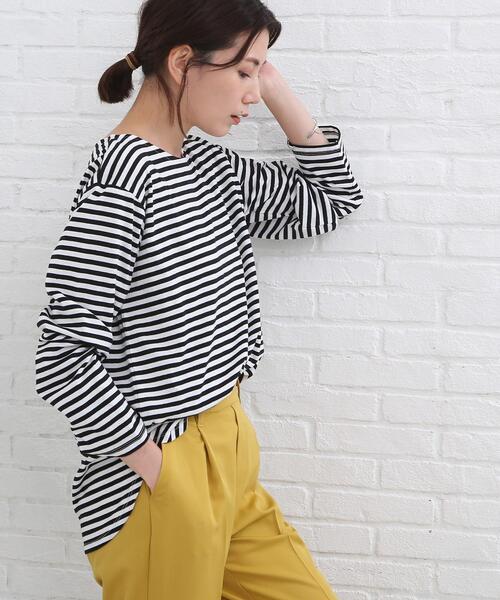 SHOO・LA・RUE（シューラルー）の「◆【レイヤードでこなれ感♪】裾ラウンドベーシック トップス（Tシャツ/カットソー・レディース・チャコールグレー/ブラック/ホワイト系/ブラック系2・03/02）」の5枚目の写真