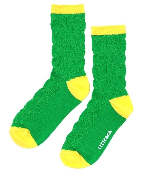 チチカカ（チチカカ）の「ネイティブアランソックス 23-25cm（ソックス/靴下・レディース・ブラック/グリーン/オレンジ・FREE）」の6枚目の写真