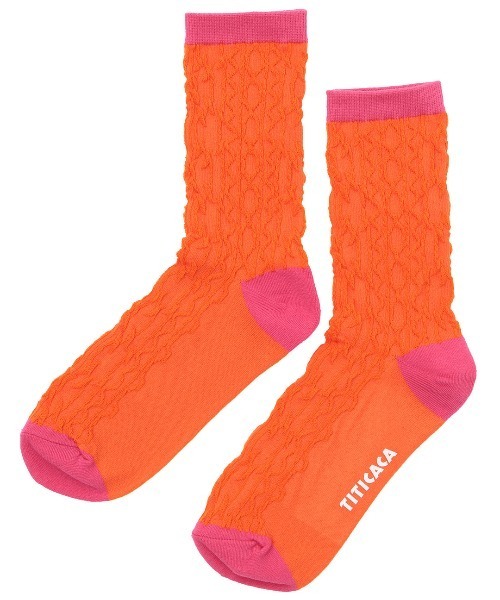 チチカカ（チチカカ）の「ネイティブアランソックス 23-25cm（ソックス/靴下・レディース・ブラック/グリーン/オレンジ・FREE）」の7枚目の写真