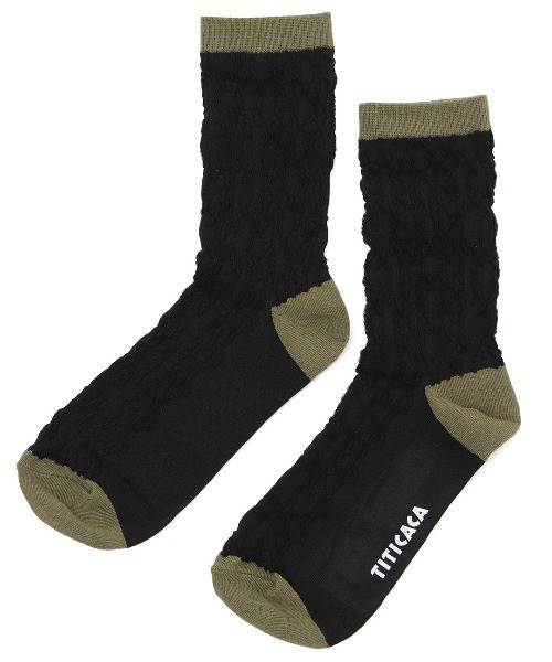 チチカカ（チチカカ）の「ネイティブアランソックス 23-25cm（ソックス/靴下・レディース・ブラック/グリーン/オレンジ・FREE）」の5枚目の写真