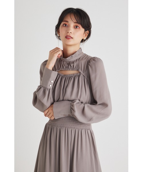 rienda(リエンダ)の「バストカットフレアワンピース(ワンピース・レディース・ブルー系その他/ベージュ系その他/ブラック/ライトグレー・MEDIUM/SMALL)」の21枚目の写真