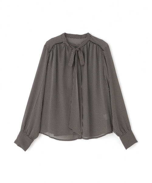 N.（N. Natural Beauty Basic）（エヌエヌナチュラルビューティーベーシック）の「◆キカ柄ボウタイリボン付ブラウス（シャツ/ブラウス・レディース・ホワイト系その他/ブラック系その他・MEDIUM）」の10枚目の写真