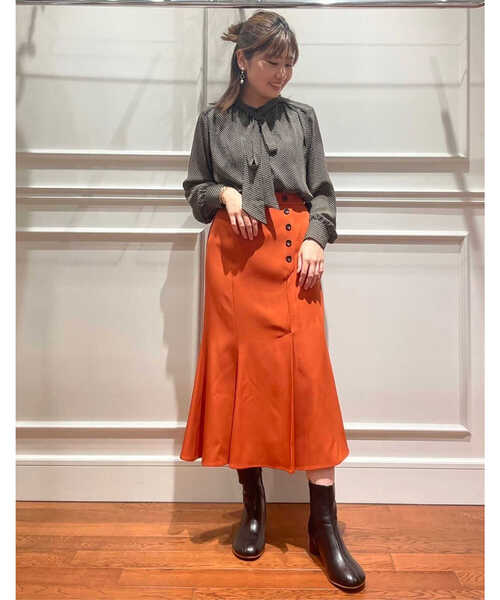 N.（N. Natural Beauty Basic）（エヌエヌナチュラルビューティーベーシック）の「◆キカ柄ボウタイリボン付ブラウス（シャツ/ブラウス・レディース・ホワイト系その他/ブラック系その他・MEDIUM）」の18枚目の写真