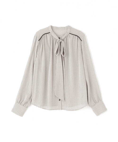 N.（N. Natural Beauty Basic）（エヌエヌナチュラルビューティーベーシック）の「◆キカ柄ボウタイリボン付ブラウス（シャツ/ブラウス・レディース・ホワイト系その他/ブラック系その他・MEDIUM）」の20枚目の写真