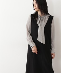 N.（N. Natural Beauty Basic） | ◆キカ柄ボウタイリボン付ブラウス(シャツ/ブラウス)