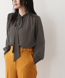 N.（N. Natural Beauty Basic） | ◆キカ柄ボウタイリボン付ブラウス(シャツ/ブラウス)