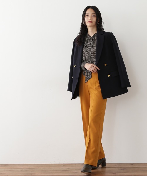 N.（N. Natural Beauty Basic）（エヌエヌナチュラルビューティーベーシック）の「◆キカ柄ボウタイリボン付ブラウス（シャツ/ブラウス・レディース・ホワイト系その他/ブラック系その他・MEDIUM）」の6枚目の写真