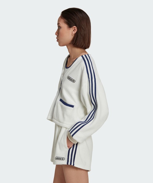 adidas クロップタオルテリーカーディガン / ジャージ セットアップ adidas クロップタオルテリーカーディガン / ジャージ