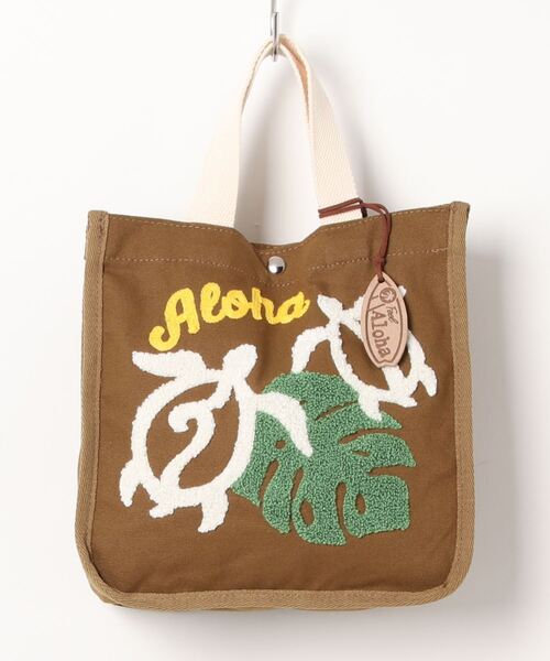 Kahiko（カヒコ）の「【Kahiko】相良刺繍ハワイアンミニトート（トートバッグ・レディース・オレンジ/グリーン/ピンク/ブラウン/ホワイト/ターコイズブルー・FREE）」の2枚目の写真