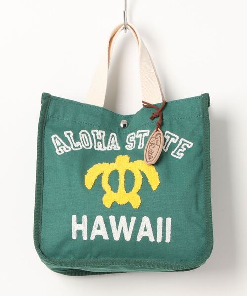 Kahiko（カヒコ）の「【Kahiko】相良刺繍ハワイアンミニトート（トートバッグ・レディース・オレンジ/グリーン/ピンク/ブラウン/ホワイト/ターコイズブルー・FREE）」の3枚目の写真