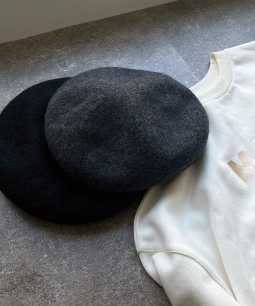 DouDou（ドゥドゥ）の「【WEB限定】バスクベレー（ハンチング/ベレー帽・レディース・ブラック/グレー・FREE）」の4枚目の写真