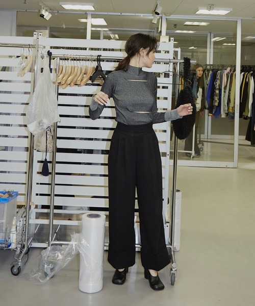 musubore（ムスボレ）の「ポストタートルニット（ニット/セーター・レディース・ホワイト×ブラック/パープル/グリーン・FREE）」の18枚目の写真