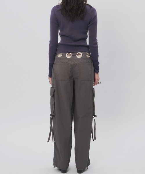 musubore（ムスボレ）の「ポストタートルニット（ニット/セーター・レディース・ホワイト×ブラック/パープル/グリーン・FREE）」の17枚目の写真