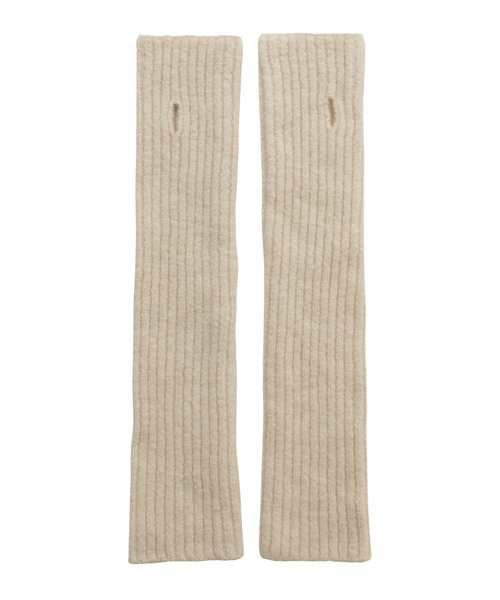 andme（アンドミー）の「5Gリブニットアームウォーマー（アームカバー・レディース・ブラック/オフホワイト/グレイッシュベージュ/オレンジ/ピンク/グレー・F(M)）」の12枚目の写真