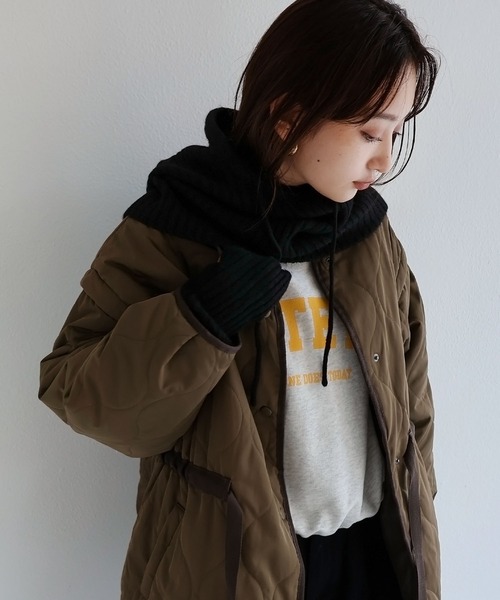 andme（アンドミー）の「5Gリブニットアームウォーマー（アームカバー・レディース・ブラック/オフホワイト/グレイッシュベージュ/オレンジ/ピンク/グレー・F(M)）」の17枚目の写真