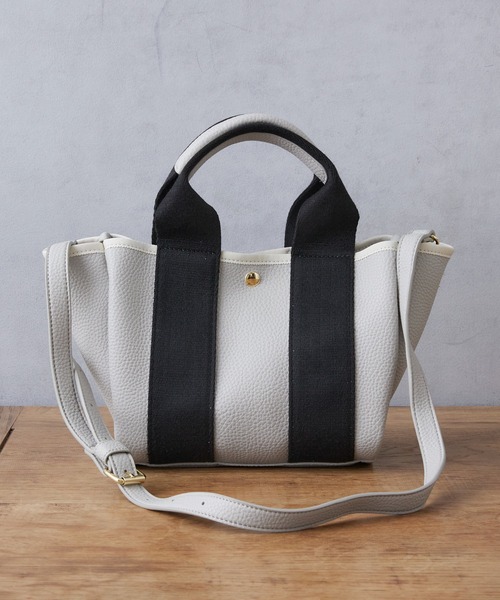 cache cache（カシュ カシュ）の「cache cache 太ショルダー付き2wayトートバッグ S（トートバッグ・レディース・アイボリー/グレー/ブラック・フリー）」の8枚目の写真