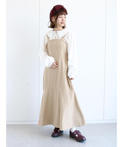 ehka sopo(エヘカソポ)の「コーデュロイマーメイドジャンスカ(ワンピース・レディース・ブラウン/グリーン/ベージュ・フリ-)」の4枚目の写真