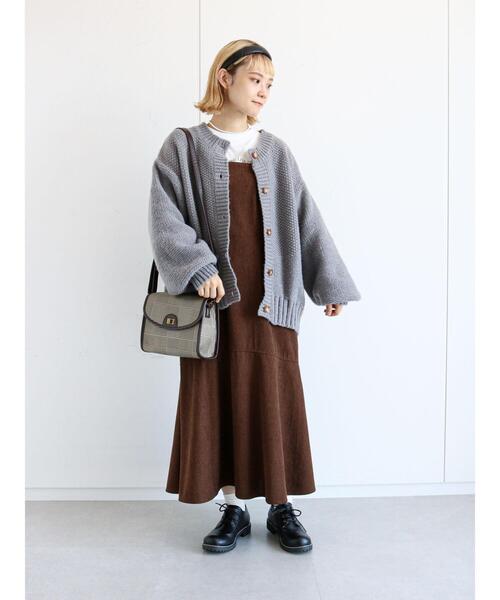 ehka sopo(エヘカソポ)の「コーデュロイマーメイドジャンスカ(ワンピース・レディース・ブラウン/グリーン/ベージュ・フリ-)」の19枚目の写真