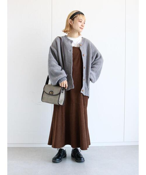 ehka sopo(エヘカソポ)の「コーデュロイマーメイドジャンスカ(ワンピース・レディース・ブラウン/グリーン/ベージュ・フリ-)」の20枚目の写真