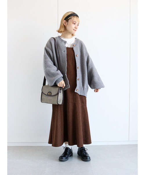 ehka sopo(エヘカソポ)の「コーデュロイマーメイドジャンスカ(ワンピース・レディース・ブラウン/グリーン/ベージュ・フリ-)」の5枚目の写真