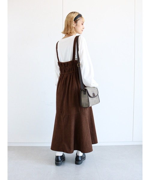 ehka sopo(エヘカソポ)の「コーデュロイマーメイドジャンスカ(ワンピース・レディース・ブラウン/グリーン/ベージュ・フリ-)」の9枚目の写真