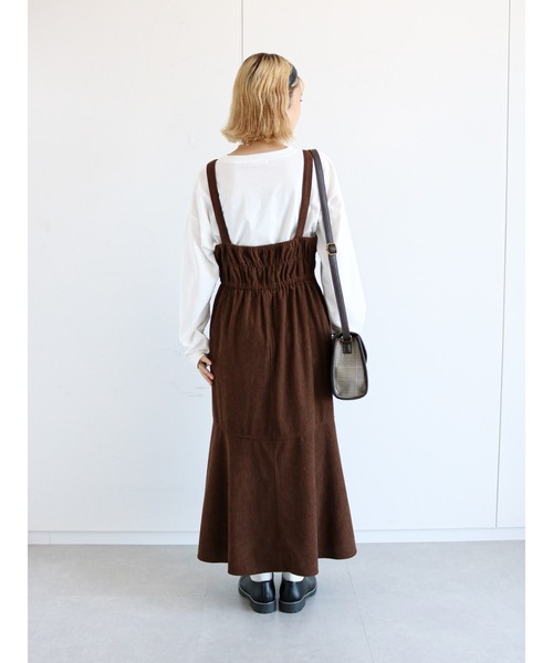 ehka sopo(エヘカソポ)の「コーデュロイマーメイドジャンスカ(ワンピース・レディース・ブラウン/グリーン/ベージュ・フリ-)」の10枚目の写真