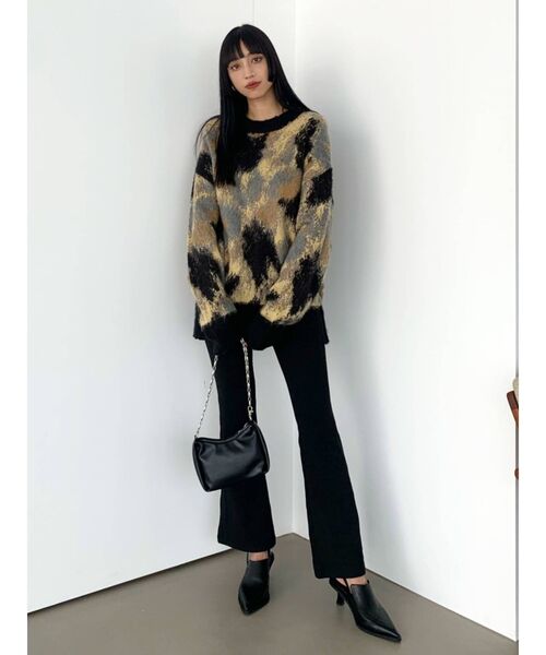 EMODA（エモダ）の「リブフレアダブルボタンパンツ（その他パンツ・レディース・ブラック/グリーン/グレー・SMALL/MEDIUM）」の9枚目の写真