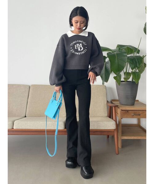 EMODA（エモダ）の「リブフレアダブルボタンパンツ（その他パンツ・レディース・ブラック/グリーン/グレー・SMALL/MEDIUM）」の11枚目の写真