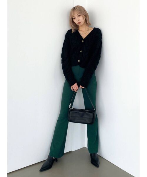 EMODA（エモダ）の「リブフレアダブルボタンパンツ（その他パンツ・レディース・ブラック/グリーン/グレー・SMALL/MEDIUM）」の12枚目の写真