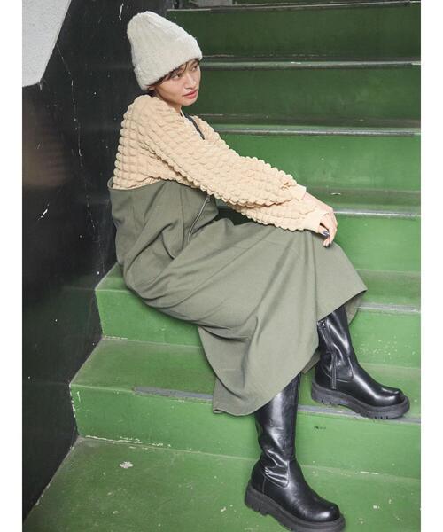 Green　Parks（グリーンパークス）の「・minia ロングブーツ（ブーツ・レディース・ブラック・L/M/LL/S）」の4枚目の写真