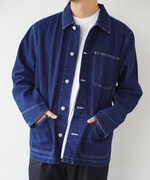 United Athle | 【 UNITED ATHLE / ユナイテッドアスレ 】 オンス デニム ルーズ フィット カバーオール ジャケット ( サイズ展開 M / L / XL )(デニムジャケット)